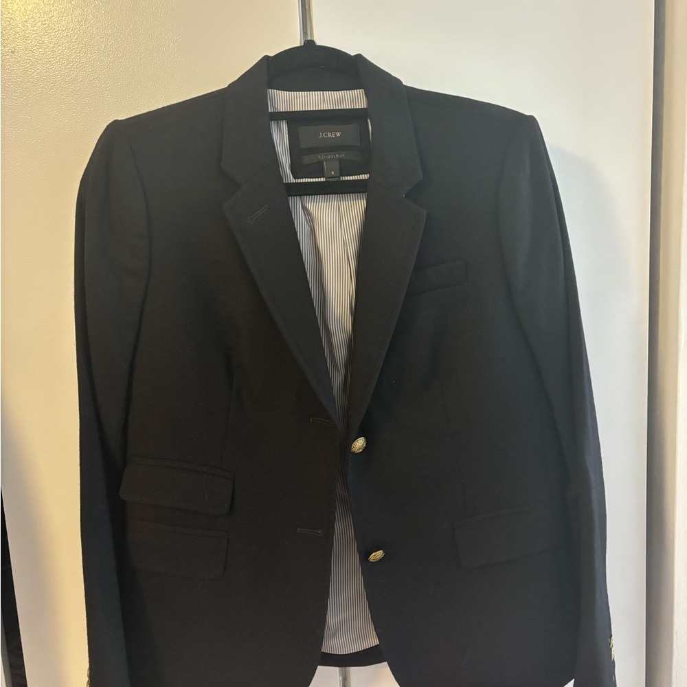 J. Crew Women's Black Blazer with Gold Buttons